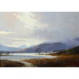 Denis J. Mc Dowell, 20th Century Irish School "Early Morn., Upper Lake Killarney," O.O.C., approx.