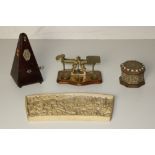 A varied collection of Weighing Scales, and other items including Metronome, etc., as a lot, w.a.f.