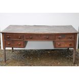 A large Irish Nelson period mahogany Partners Desk, on turned legs, 183cms (72") long.
