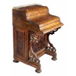 A fine quality Victorian period walnut Davenport,