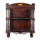 An attractive William IV period inlaid rosewood two tier Waterfall Wall Bracket,