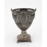An attractive 18th Century English pierced silver Urn, decorated in the Adams taste,