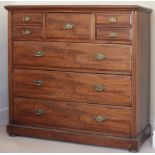 A 19th Century / early 20th Century Chest of drawers, possibly Strahan, with short and long drawers,