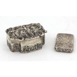 An attractive pierced and repoussé decorated Pill Box, decorated in the romantic taste by Wm.