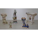 A garniture of three 19th Century English porcelain Vases,