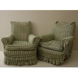 A pair of "Howard" type Easy Armchairs,