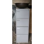 A four drawer modern Filing Cabinet, two heavy plastic Sun-loungers,