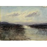 William Percy French (1854 - 1920) Watercolour: "Connemara Bog Land," signed with initials, P.F.