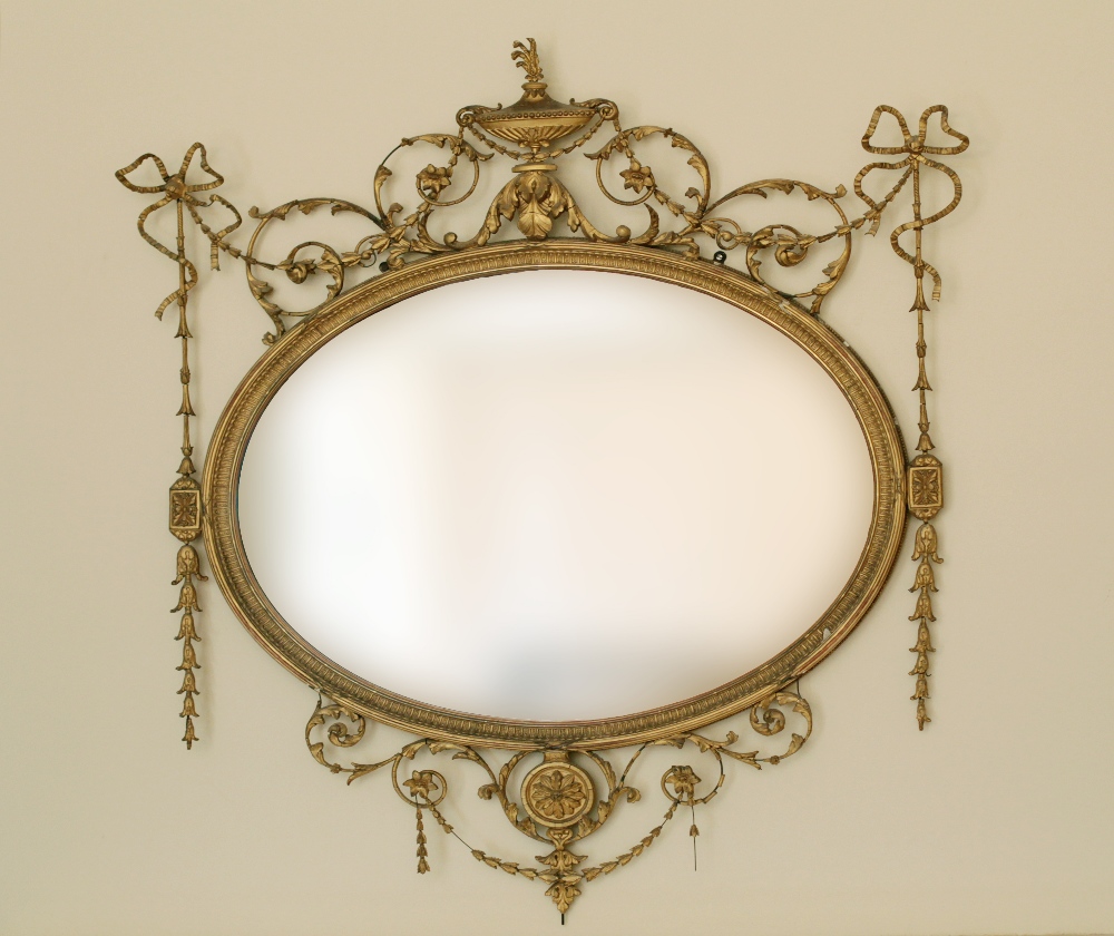 A 19th Century gilt framed Overmantel, in the Adams taste,