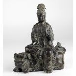 An attractive early heavy bronze Oriental Figure,