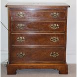 An attractive small pair of George II style walnut Chests, each with crossbanded top,