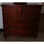 A Victorian mahogany Chest, of two short and three long drawers with turned handles,