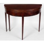 A good quality 19th Century inlaid demi-lune fold-over Tea Table,