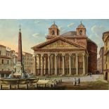 19th Century Italian School "The Pantheon, Rome, Italy," gouache, approx.