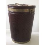 A fine quality Irish Georgian style brass bound mahogany Fuel Bucket, of large proportion,