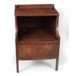 An early 19th Century inlaid mahogany Bedside Commode, converted.