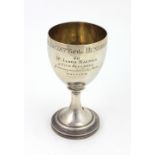 A chalice type Trophy Cup, inscribed 'The Agricultural Society Hundred of West Derby,
