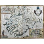 John Speed - Map of Munster "The Province of Munster," c. 1616, 39cms x 52cms.