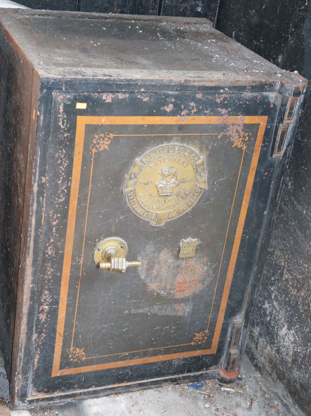 A very good heavy Victorian iron Safe, by Withers & Co.