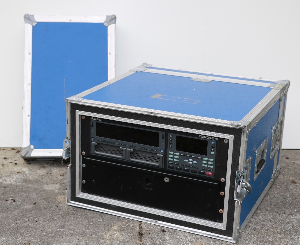 An Alesis 24 Track HD DAT Recorder, in flight case with remote control, power lead and hard drive.