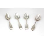 A set of 4 silver Table Spoons, Dublin c. 1804, maker William Law, with engraved oval crest, approx.