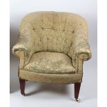 A Victorian mahogany framed Tub Armchair, in the manner of Gillows,