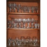 A large collection of varied cutglass and other Drinking Glasses, wines, liquor, cordial,