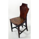 A heavy 19th Century mahogany Hall Chair, with solid back and seat.