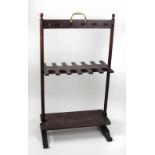 A good quality 19th Century mahogany framed Gun Rack, with brass carrying handle.