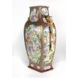 A large rare Chinese Canton Famille Rose Baxian (Immortal) Vase,