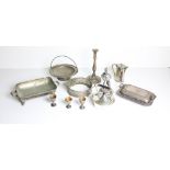 A large box of Victorian & Edwardian silver plated items, vegetable dishes and covers, bowls,