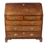 An attractive George III period figured mahogany Writing Bureau,