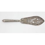 A late 18th Century Irish silver Fish Knife, with pierced decoration and moulded handle,