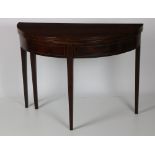A good quality 19th Century inlaid demi-lune fold-over Tea Table,