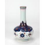 An important 19th Century Chinese Imari tubular Vase, decorated with flowers and motifs,