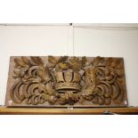 A fine quality carved oak Overdoor,