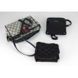 A Gucci signature monogram "GG" crossbody canvas Handbag, with gold tone hardware,