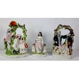 A 19th Century Staffordshire Group, "The Rivals," and a similar ditto, approx.