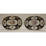 A pair of quality early 19th Century Derby hand painted floral and gilt highlighted oval Plates,