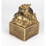 A large heavy Chinese gilt bronze Desk Seal,