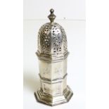 An Edwardian Birmingham silver Castor Sugar Shaker, of dome form, by George Nathan and Ridley Hayes,