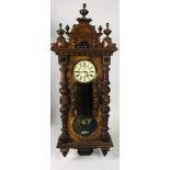 An impressive carved walnut Vienna Wall Clock,