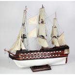 A fine quality 20th Century large scale Ship Model, of the HMS Victory,