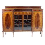 An attractive Edwardian inlaid mahogany Display Cabinet, in the style of James Hicks,