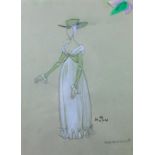 Cecil Beaton (1904 - 1980) Pencil & Gouache - Costume Design from "On a Clear Day," approx.