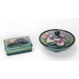 An attractive floral decorated Moorcroft porcelain circular Bowl and Cover,