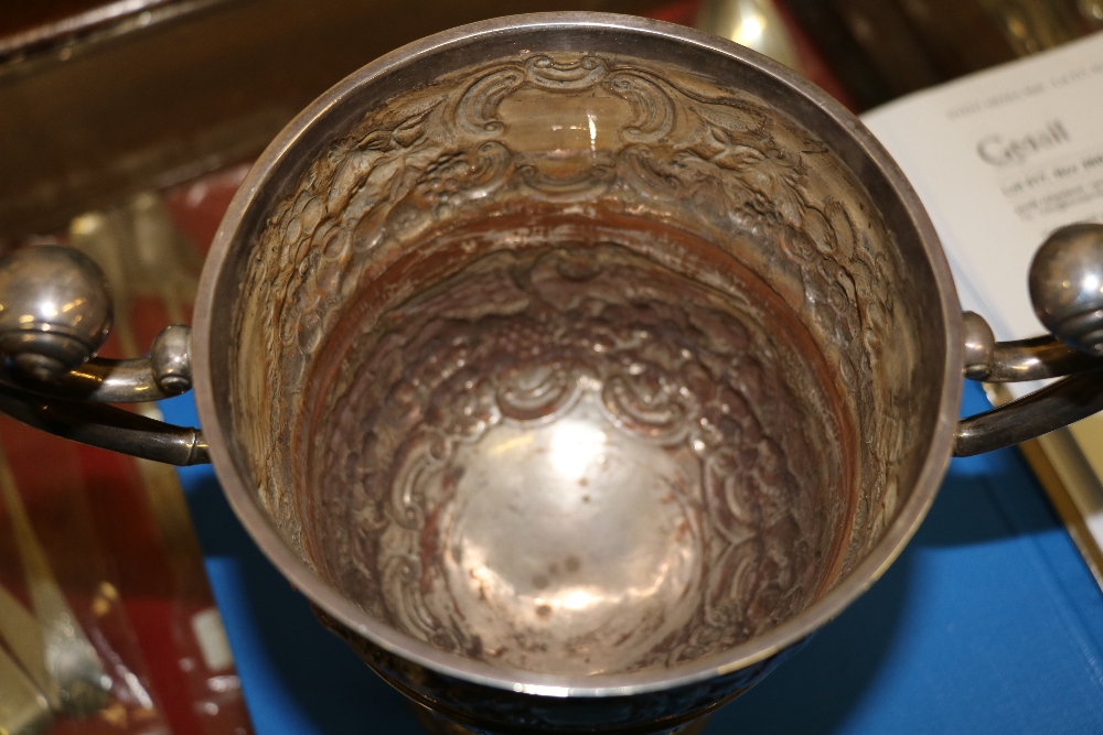 An 18th Century Irish silver two handled Cup, with repoussé decoration depicting eagles, fruit, - Image 4 of 6