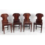 A good set of four matching William IV mahogany Hall Chairs,