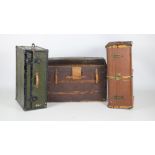 A collection of varied size Travel Cases, dome topped, wood lined and brass bound.