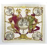 An attractive silk "Hermes" Napoleon Scarf, with bee border,